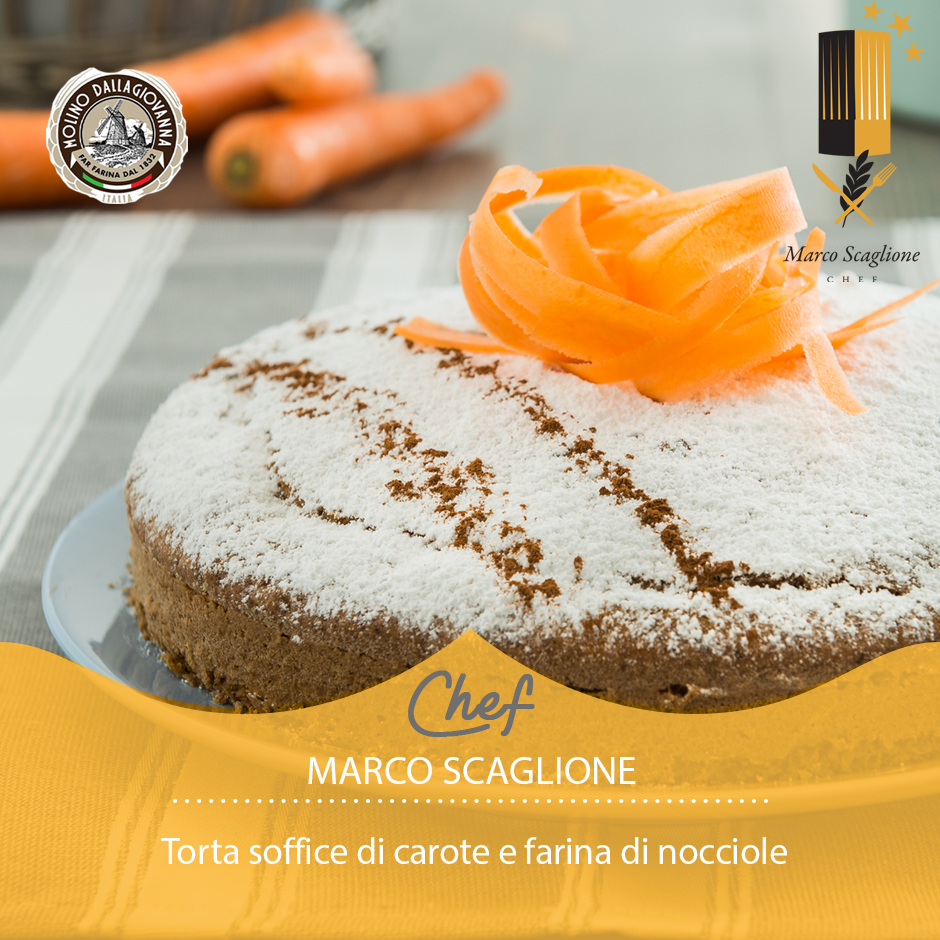 Soft cake of carrots and hazelnut flour