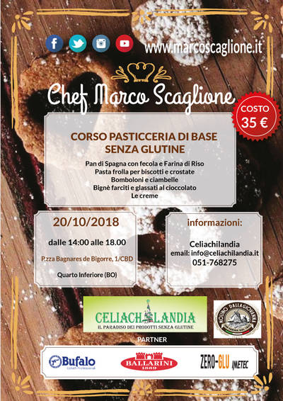 Corso Pasticceria di Base Senza Glutine e senza lattosio 