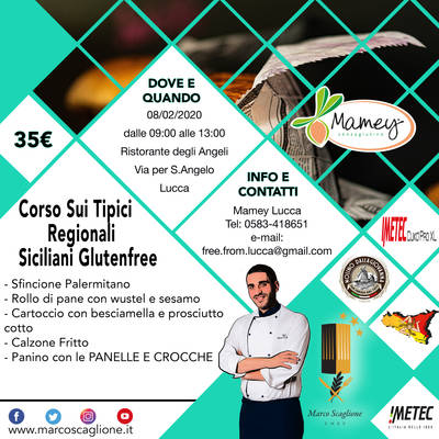 Curso sobre sin gluten regional típica siciliana