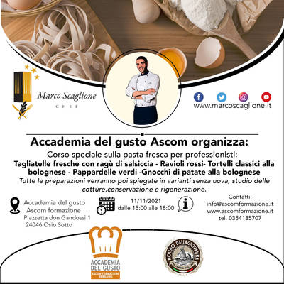 Professional training course on fresh pasta