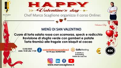 Curso de cocina de San Valentín Menú especial