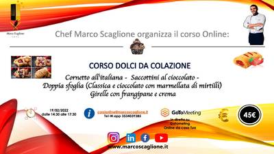 Corso dolci per la colazione online