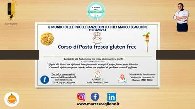 Nuevo Curso sobre Pasta Fresca sin gluten