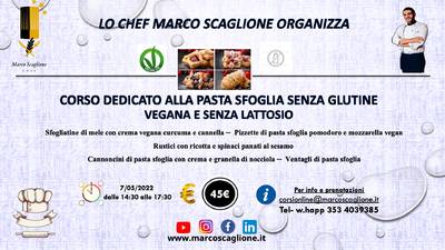 Speciale aula Pasta sfoglia senza glutine, senza latte e vegana