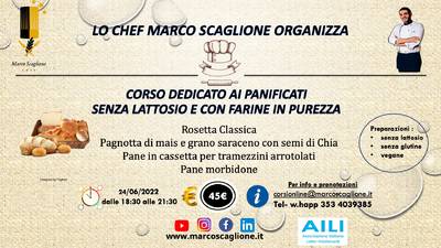 Corso di panificazione con farine in purezza senza glutine e senza lattosio