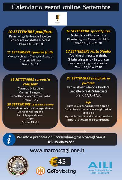 Calendario eventi online settembre