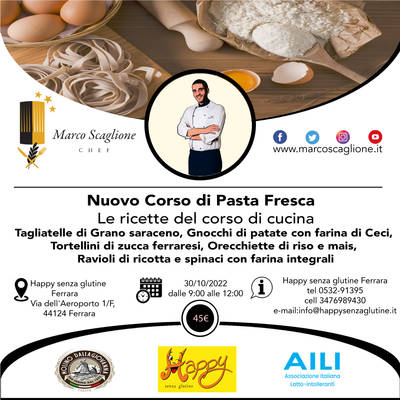 Nuovo corso di pasta fresca senza glutine