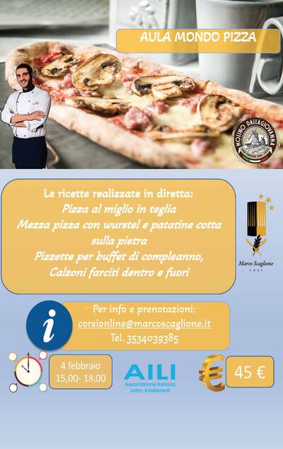 Corso dedicato al mondo della pizza senza glutine e senza lattosio