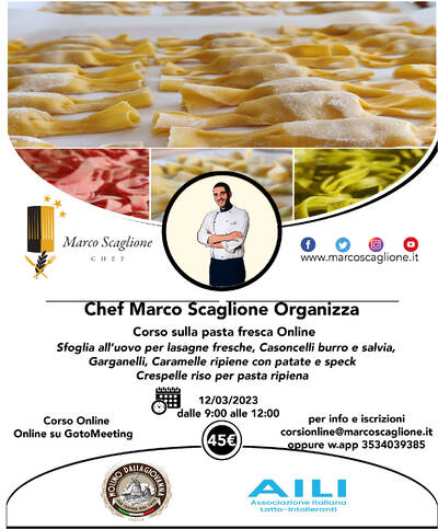 Corso pasta fresca con farine in purezza senza glutine 