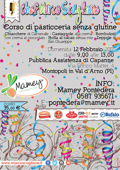 Corso di Pasticceria Senza Glutine per Carnevale