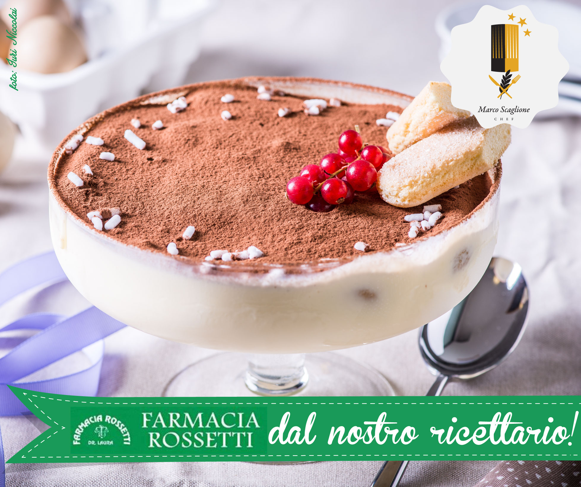 Tiramisú sin gluten con grosella