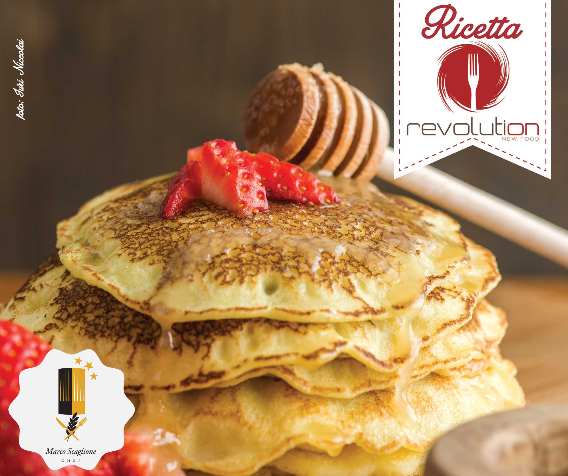 Pancake senza glutine con miele e Fragole