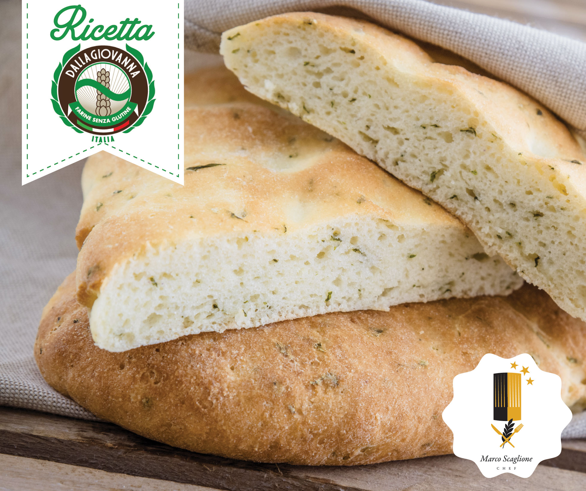 Ciabatta senza glutine  con pesto di basilico 