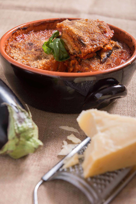 Aubergine parmigiana without gluten