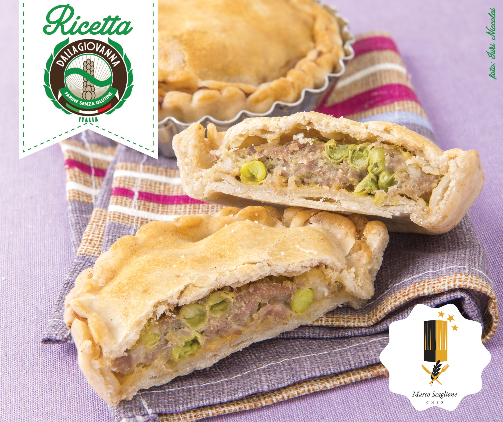 Gluten-free empanadas with meat and peas 
