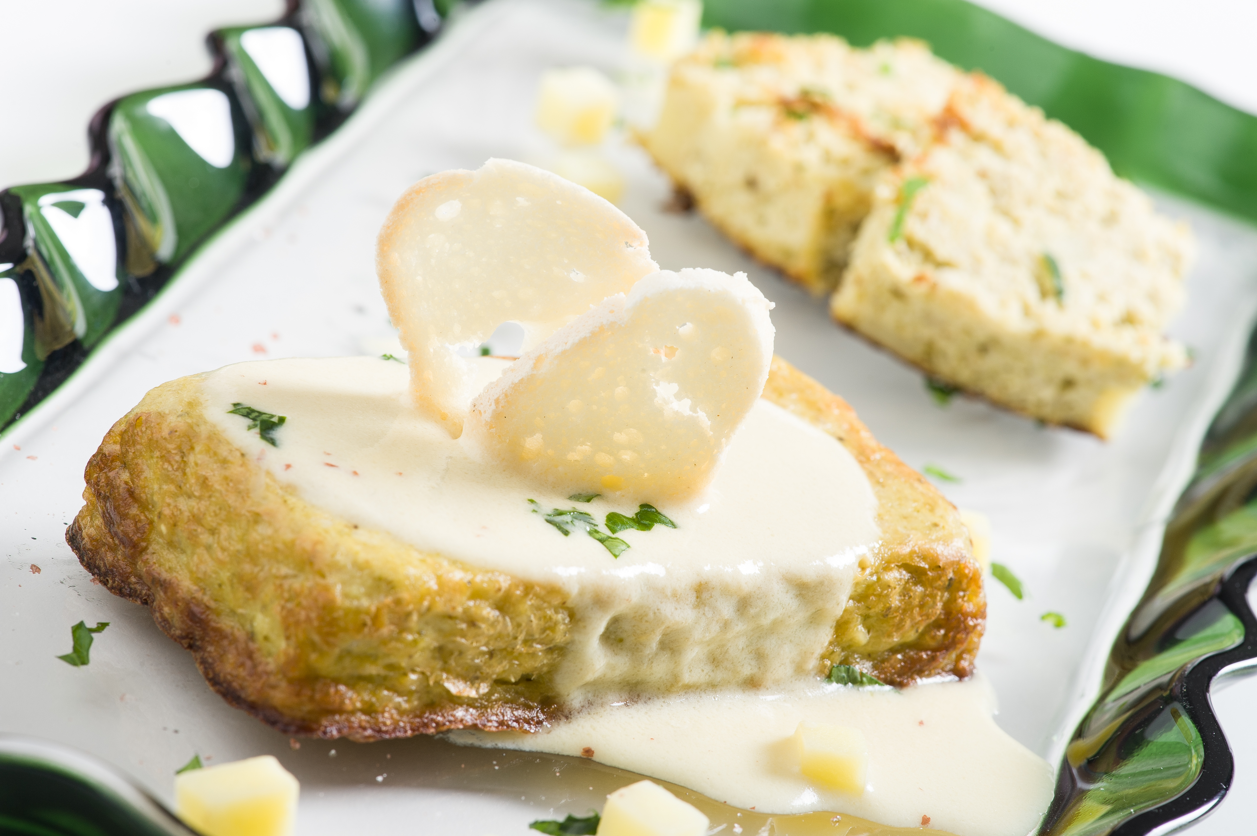 Zucchini flan, gluten-free millet and potatoes with Val d'Aosta fondue