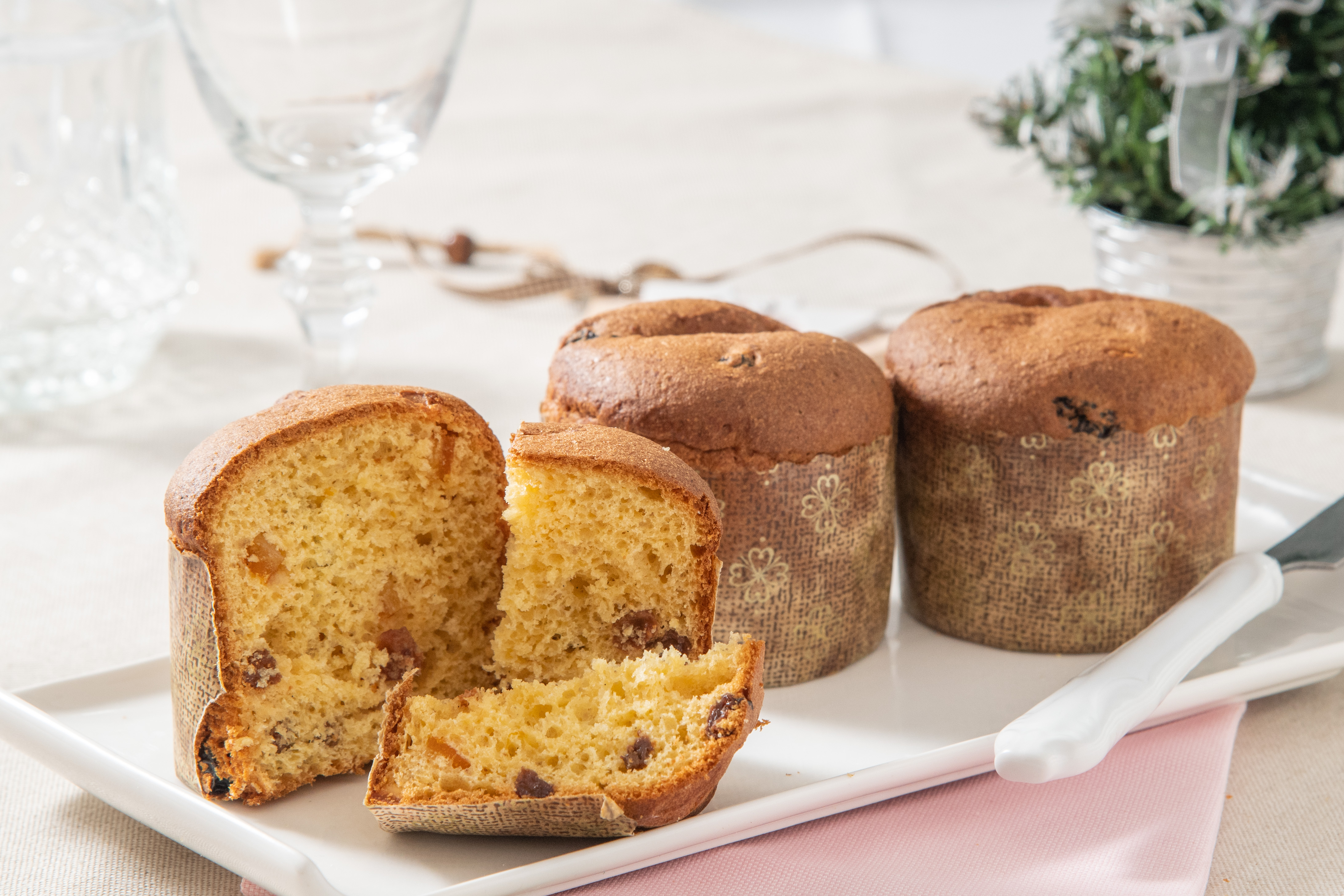 Panetón sin gluten con naranja confitada y pasas