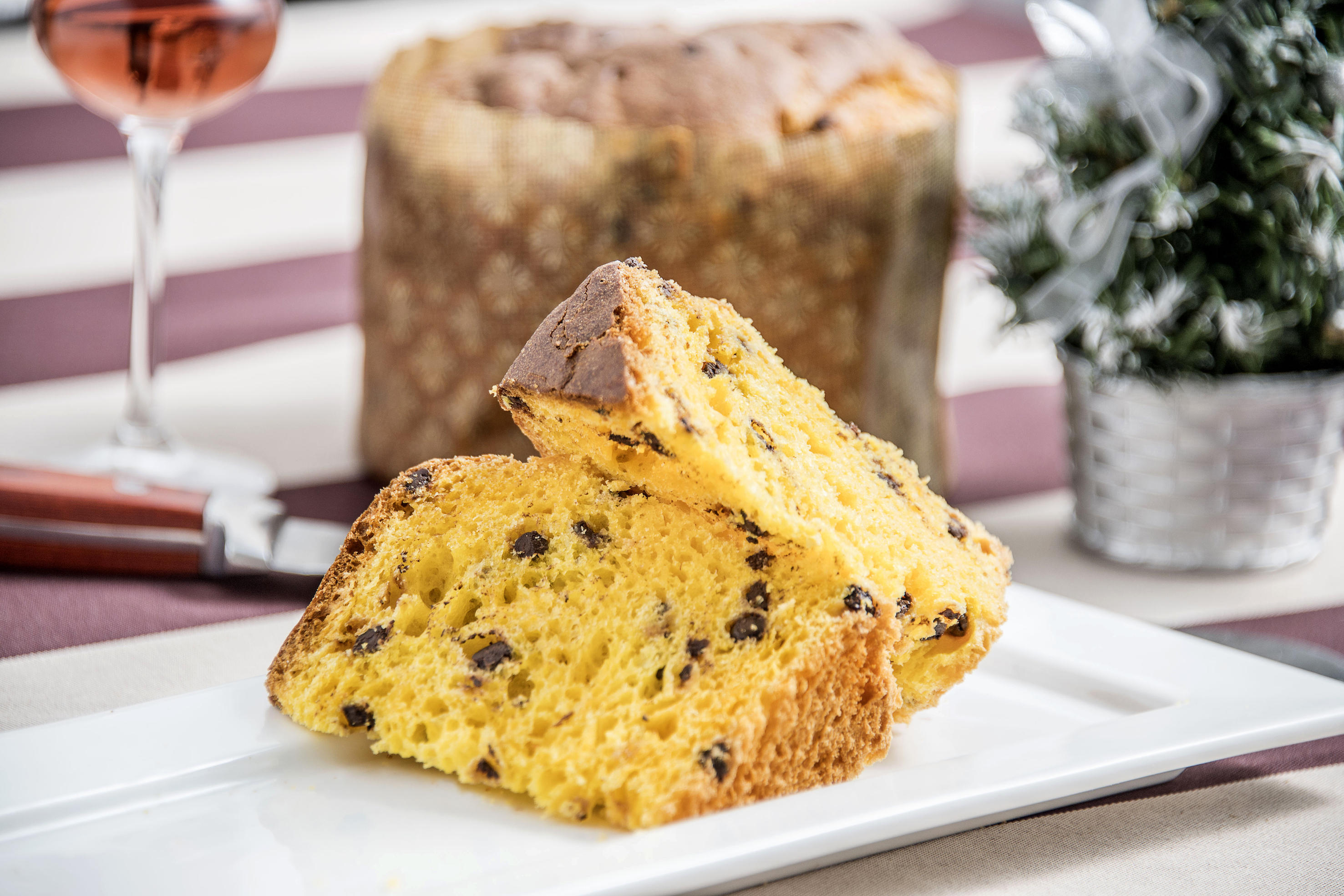 Gluten-free panettone with chocolate beans