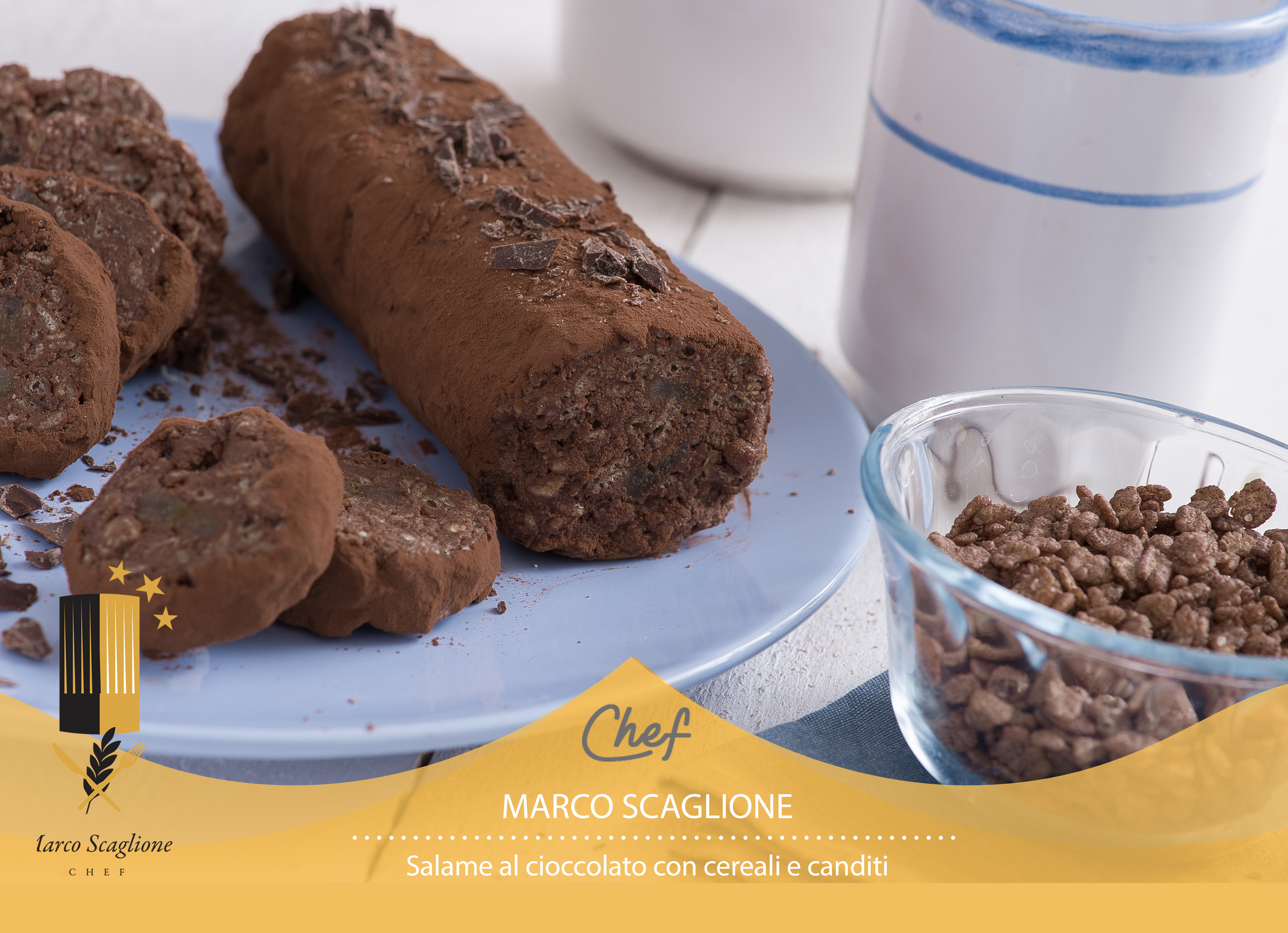 Salame di cioccolato con cereali e canditi