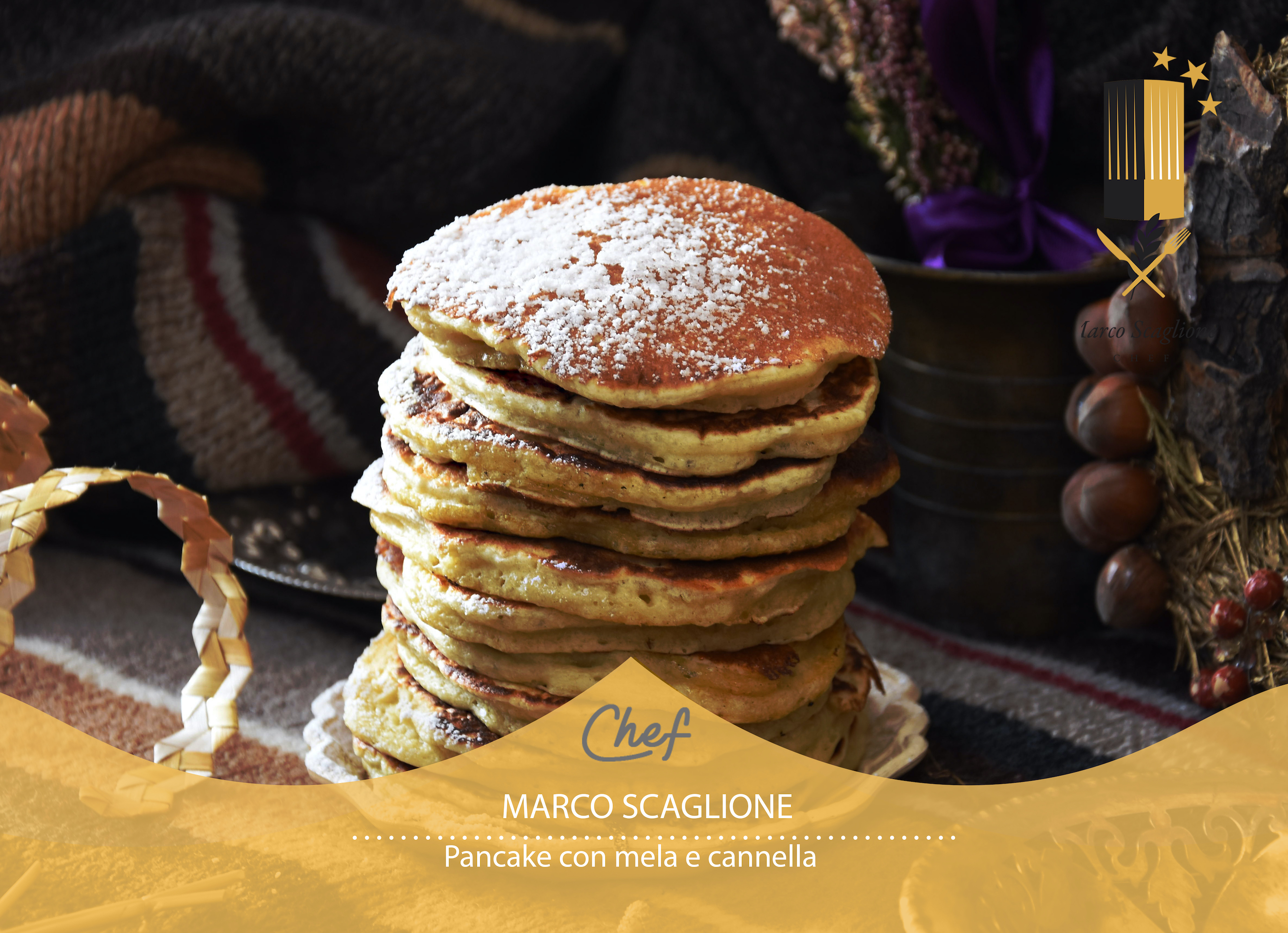 Pancake con polpa di mele e cannella senza glutine e senza lattosio