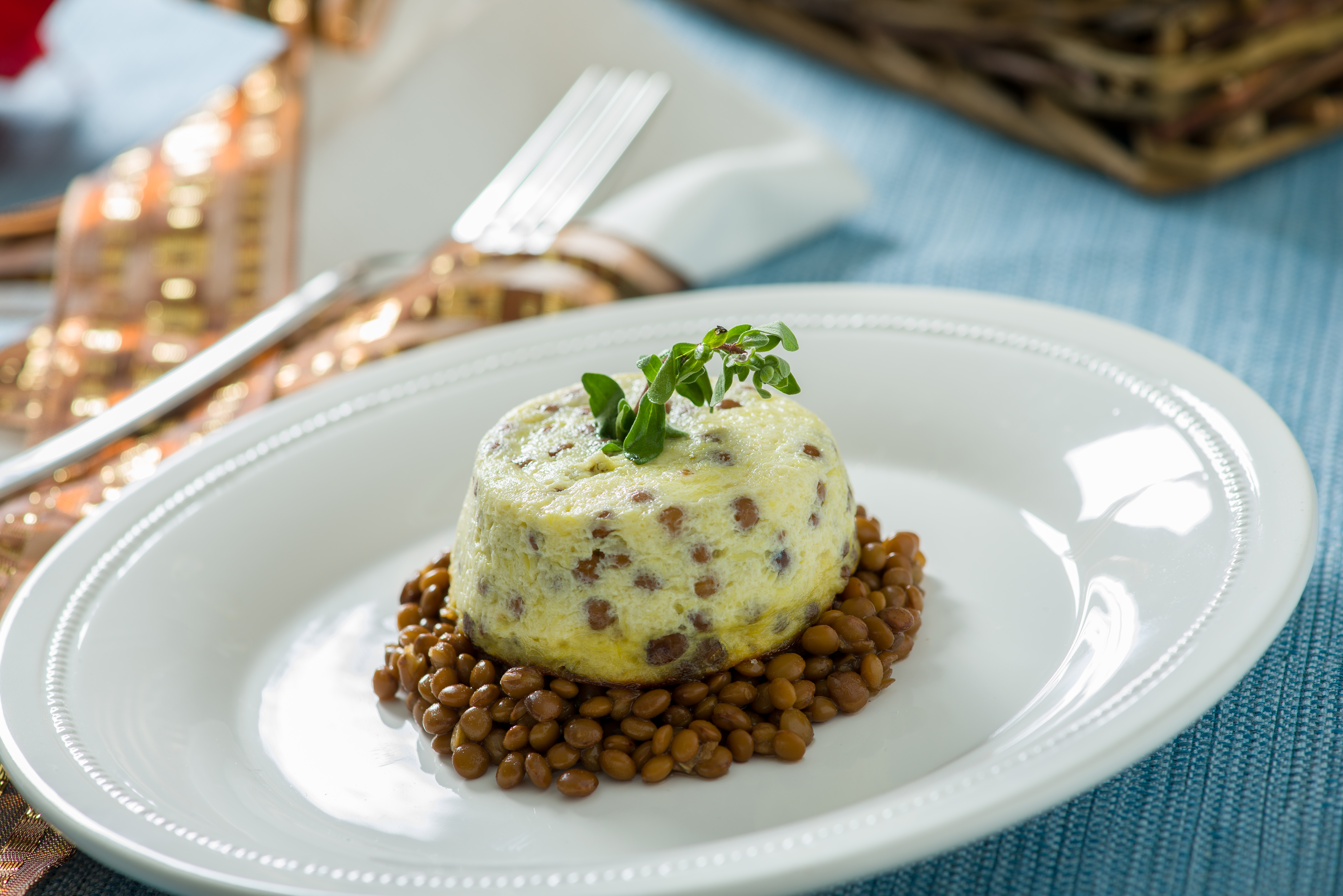 Gluten-free leek and lentil flan