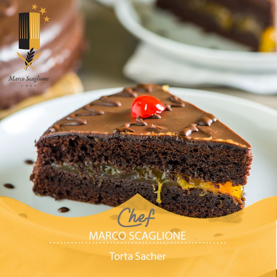 Gluten-free Sacher cake with pure flour 