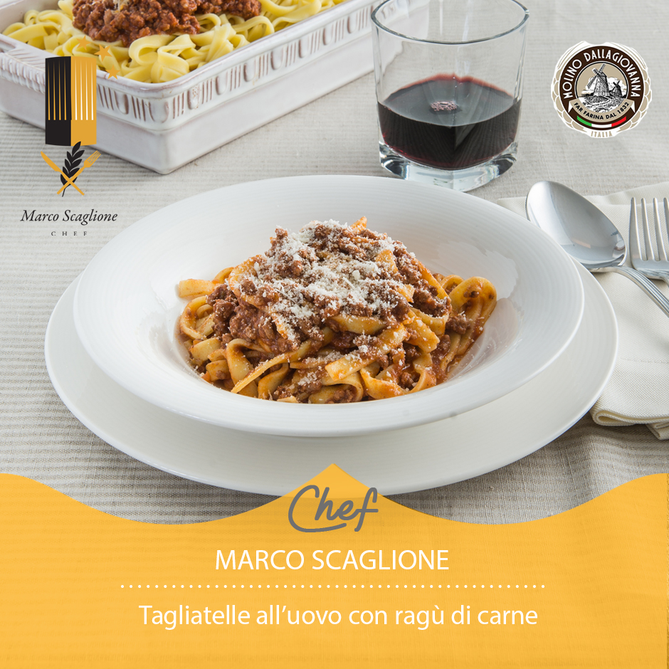 Tagliatelle all'uovo con ragù di carne