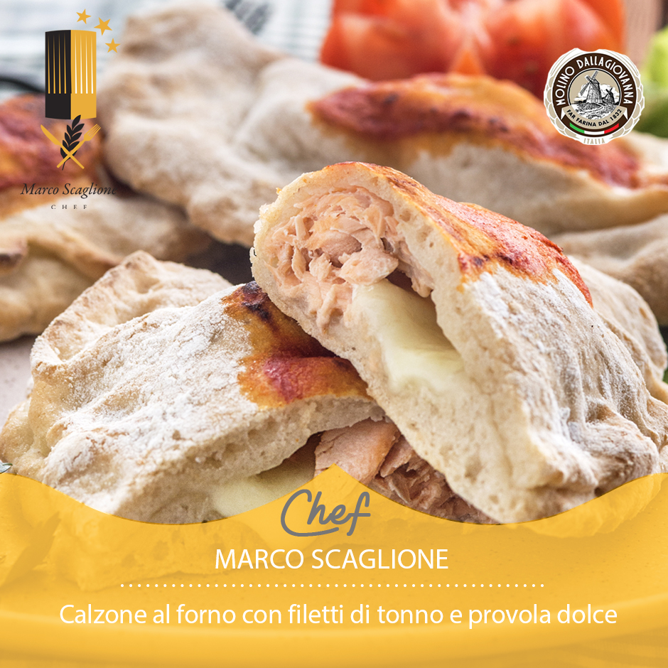 Calzone al forno con filetti di tonno e provola