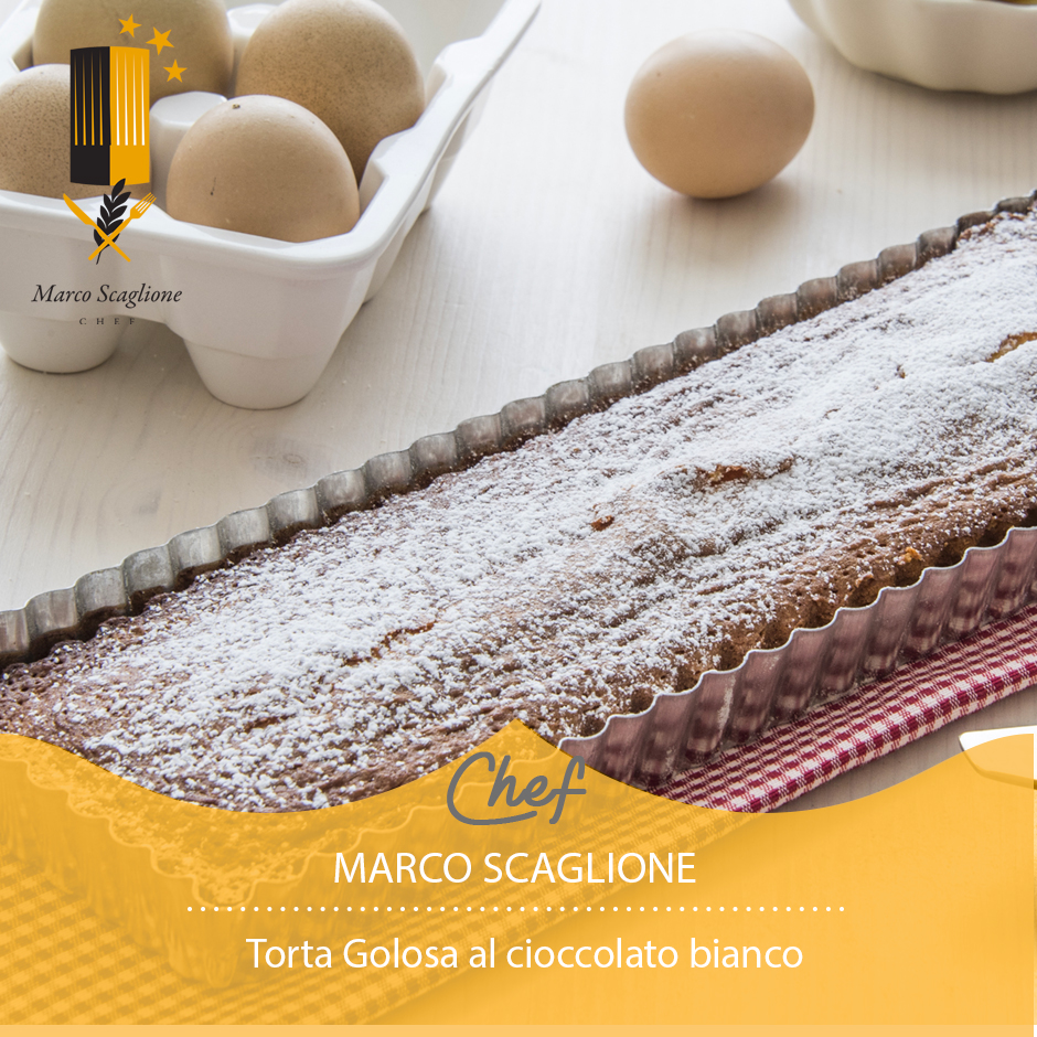 Torta golosa con chocolate blanco