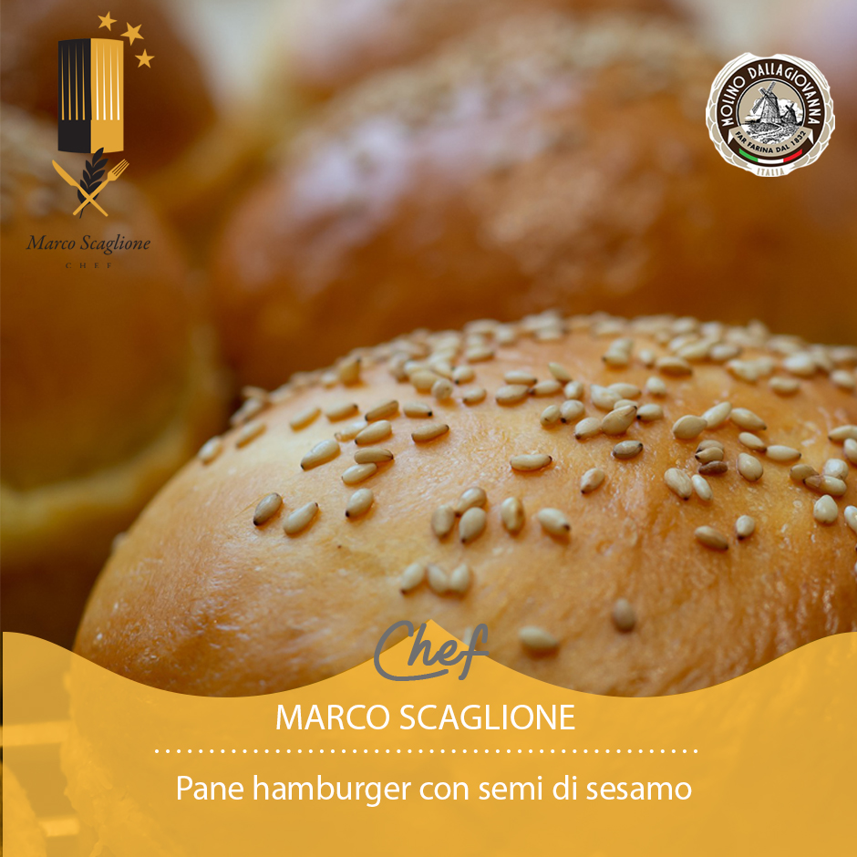 Panino hamburger con semi di sesamo