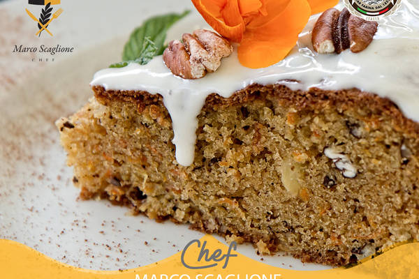 Cake with whole wheat flour, nuts and citrus