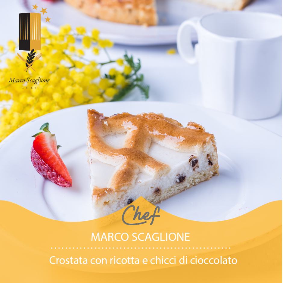 Crostata con ricotta e chicchi di cioccolato fondente