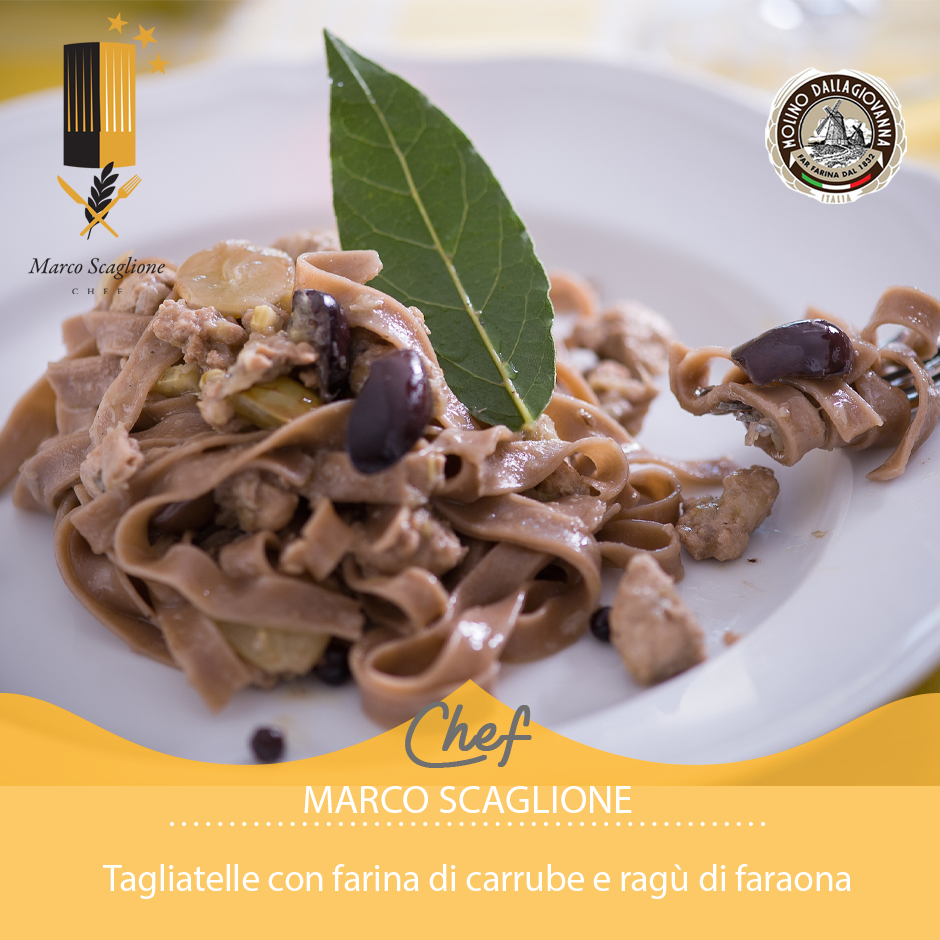 Tagliatelle senza glutine di carrube con ragù bianco di faraona