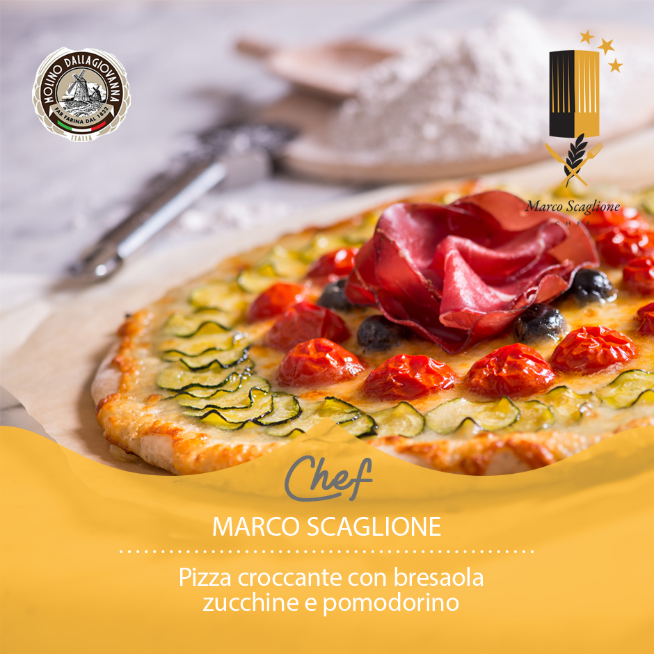 Pizza croccante con zucchina e bresaola