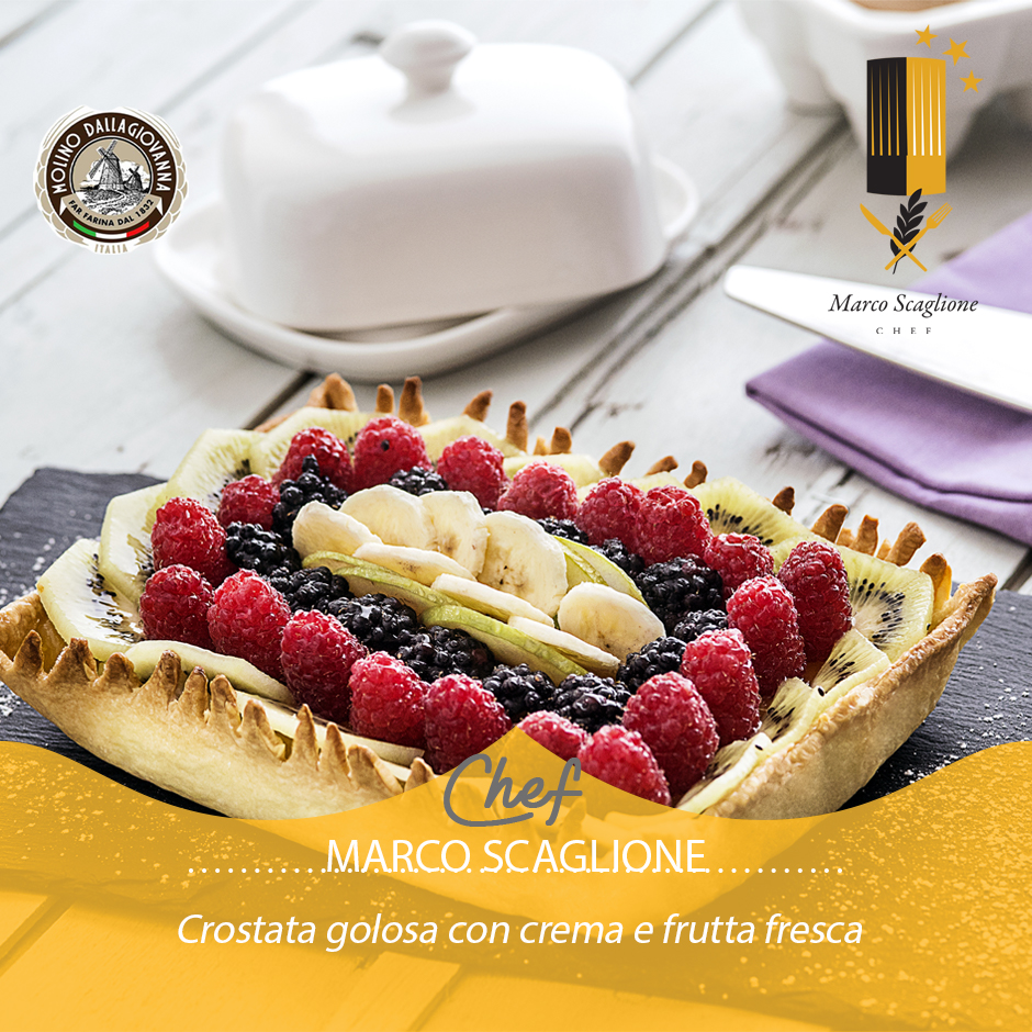 Crostata golosa con crema e frutta fresca 