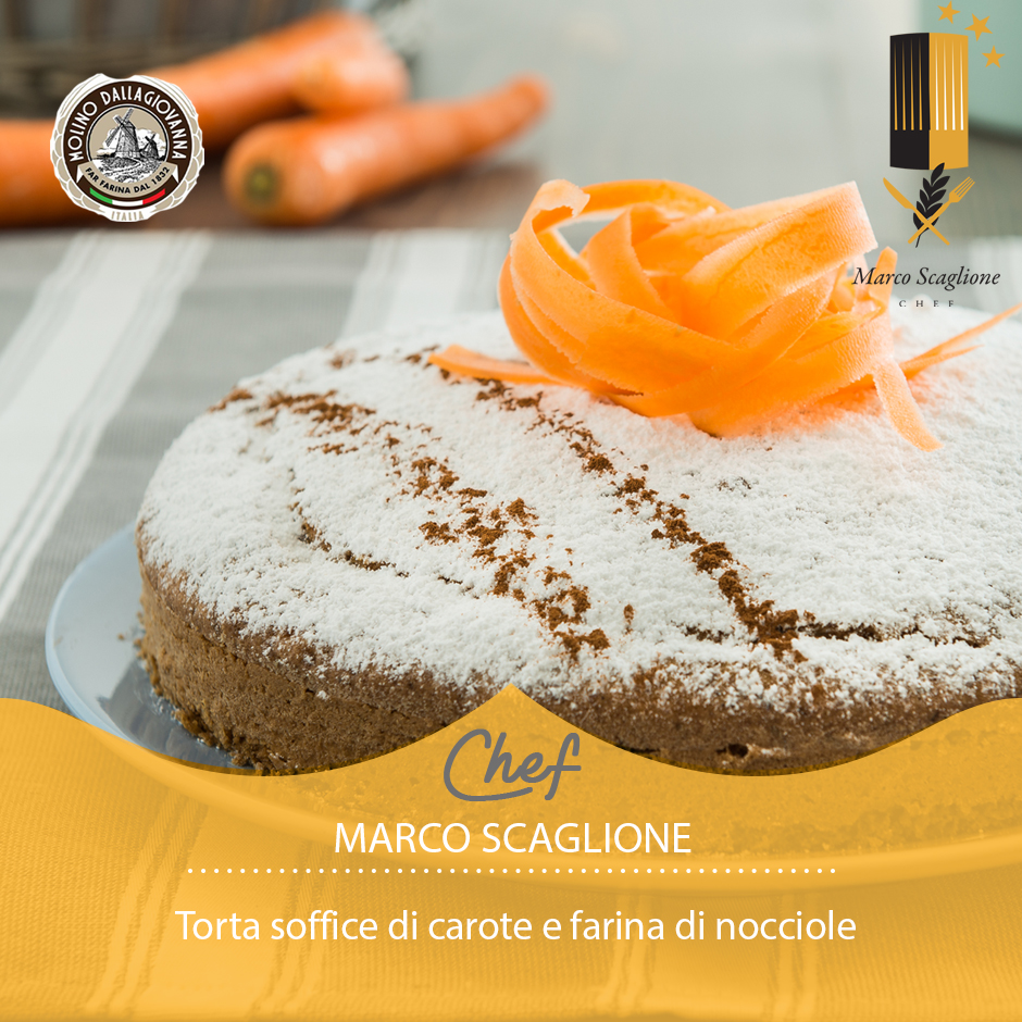 Torta soffice di carote e farina di nocciole