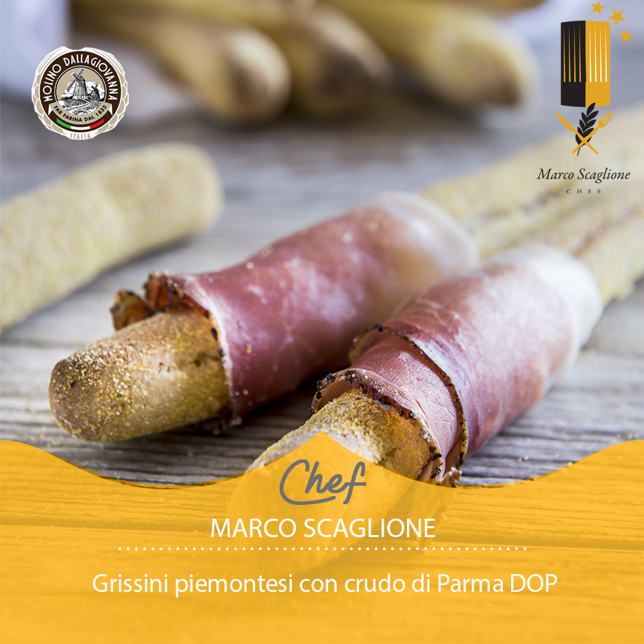 Grissini piemontesi con crudo di Parma DOP