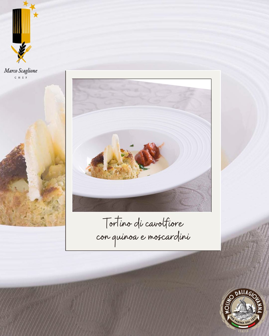 Pastel de coliflor con quinoa y pulpitos
