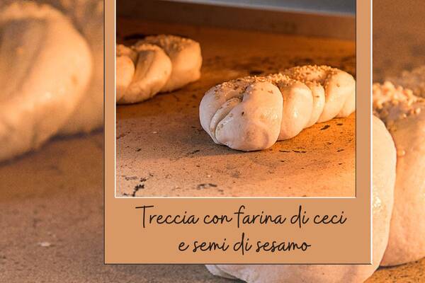 Treccia con farina di ceci e semi di sesamo