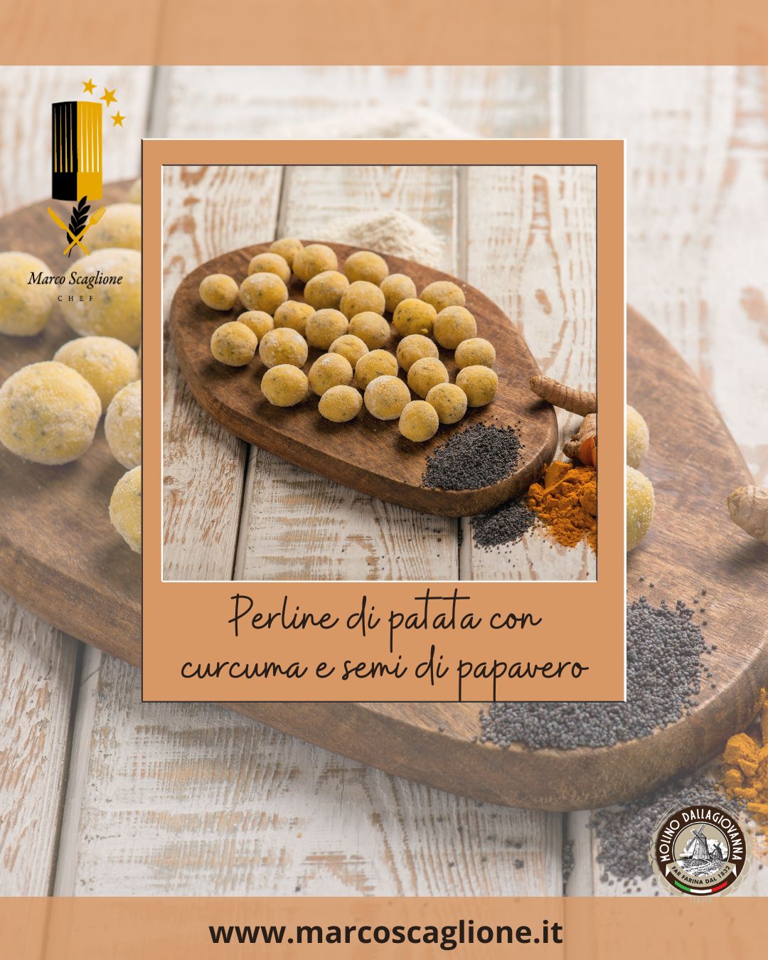 Potato Pearls with Turmeric and Poppy Seeds